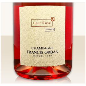 Francis Orban Rosé Extra Brut - 100% Meunier Davon 8-10% als Rotwein vinifiziert Dosage: 4g/l 50% Reserveweine Gärung im Stahltank 2 Jahre Flaschenreife Mit malolaktischer Gärung  